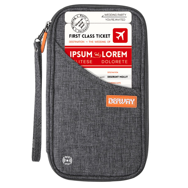 DEFWAY Family Passport Holder （Grey）